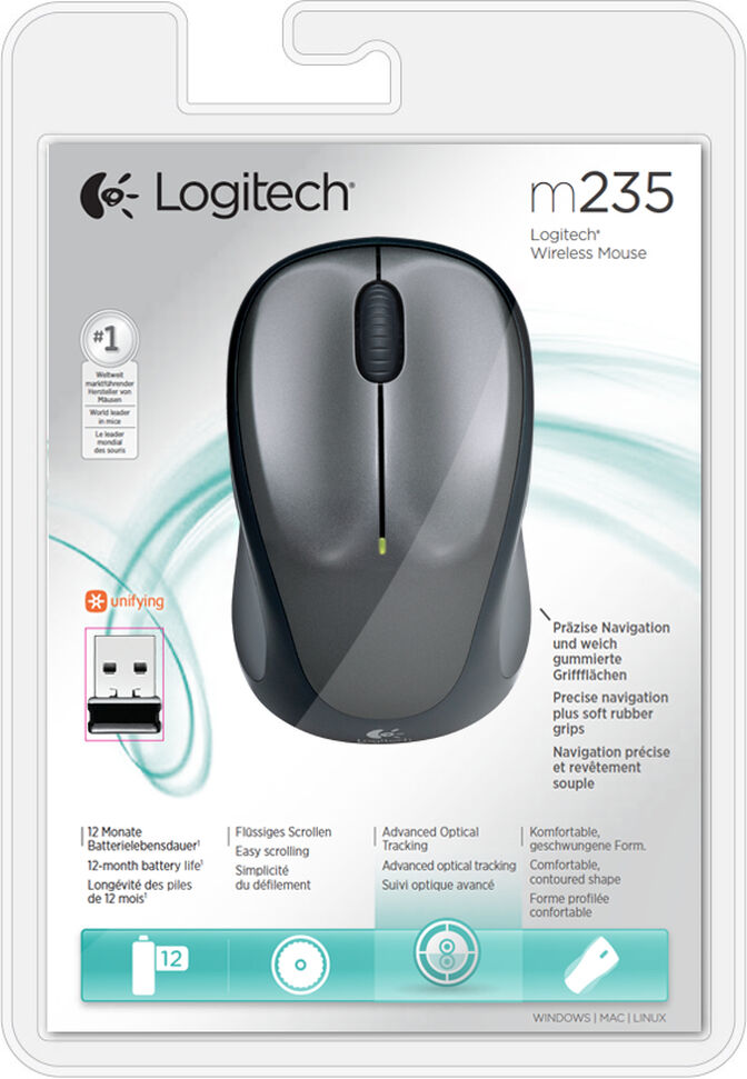 Rato Logitech M235 Wireless Cinza/Preto image number 4