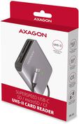 Leitor de cart&otilde;es AXAGON CRE-S3C External card reader USB-C 3.2 Gen 1, 3-slot & lun SD/microSD/CF, UHS-II image number null