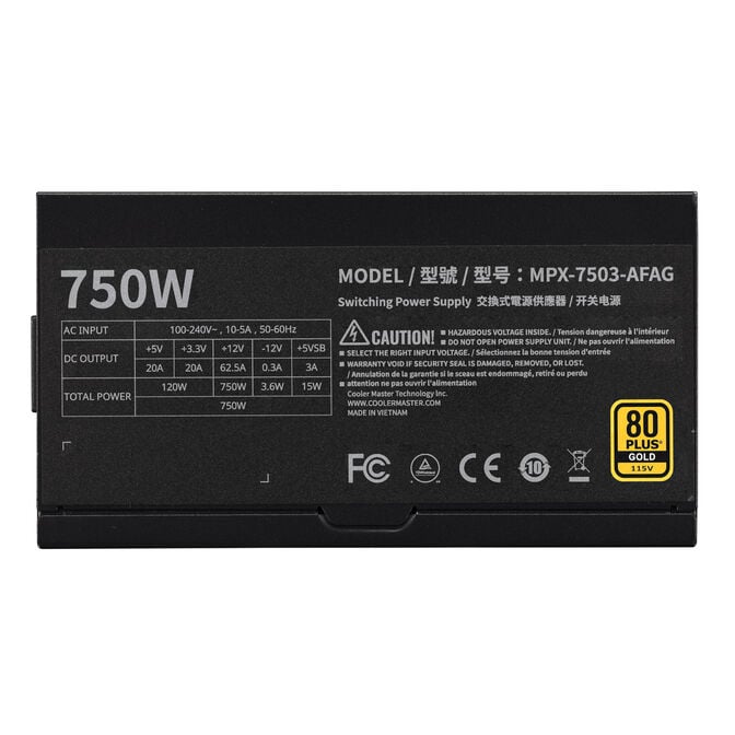 Fonte de Alimenta&ccedil;&atilde;o Cooler Master MWE 750W V3 80+ Gold ATX 3.1 PCIe Gen 5.1 image number 5