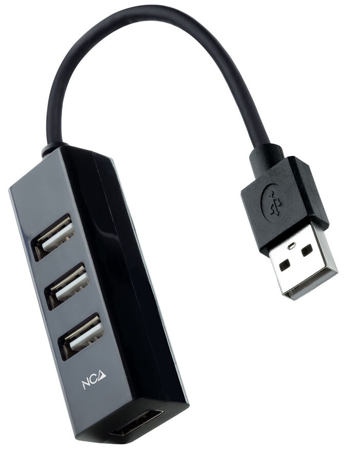 Hub USB 2.0 Nanocable 4x USB 2.0 USB-A/M-USB 2.0/F 15 CM Preto image number 0