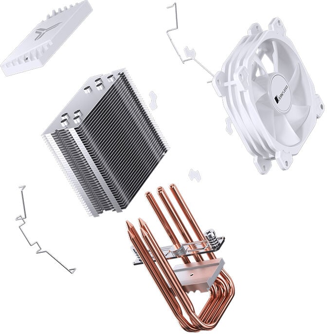 Cooler CPU Jonsbo CR-1400E ARGB Branco - 92mm image number 6