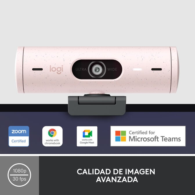 Webcam Logitech Brio 500 Full HD 1080p USB Type-C Rosa image number 10