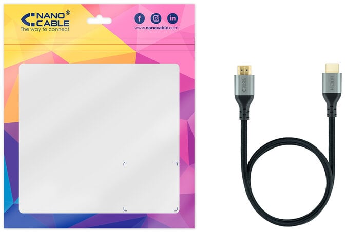 Cabo HDMI V2.1 Ultra High Speed Nanocable A M/M 3 M Preto Certificado ULTRA image number 3