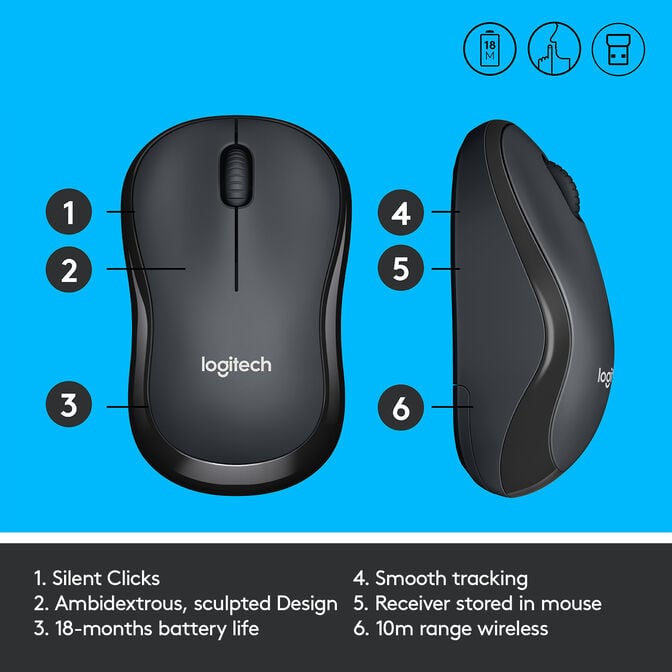 Rato Logitech M220 Silent Wireless Preto image number 7
