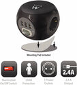 Cubo Ewent 3 Tomadas + 3 Portas USB 2.4A c/ Cabo 1.5 M Preto image number null
