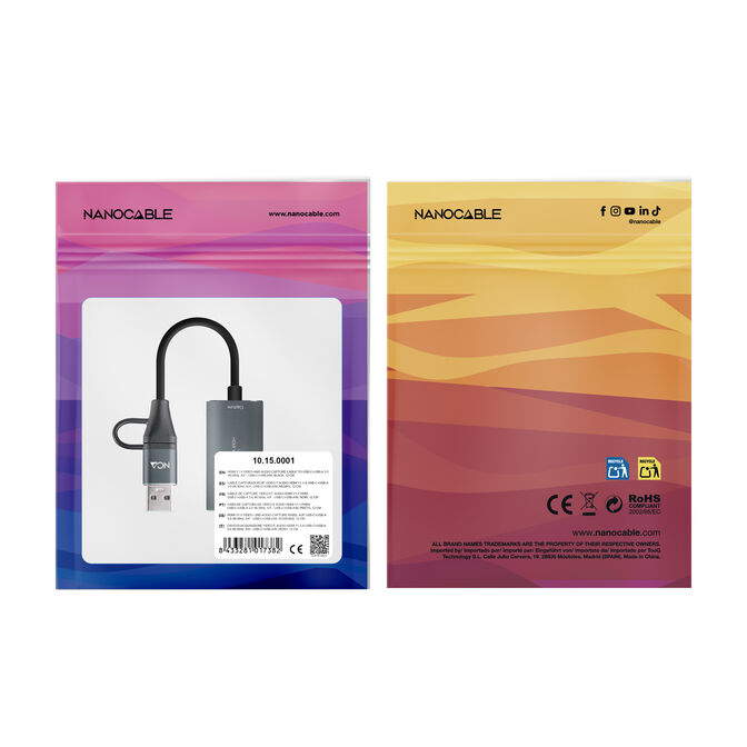 Placa de Captura de V&iacute;deo/&Aacute;udio Nanocable HDMI 4K/30Hz USB-C/USB-A image number 3