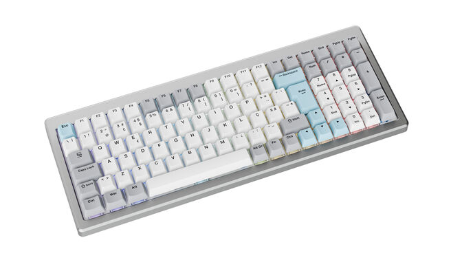 Teclado Mec&acirc;nico Ducky Cushion 98 Tri-Mode Silent Tactile 96% Prata (PT) image number 5