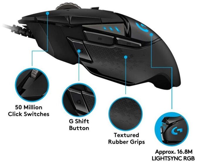 Rato Logitech G Series G502 Hero Gaming image number 3