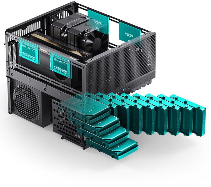 Caixa E-ATX Jonsbo N5 Preto image number 3