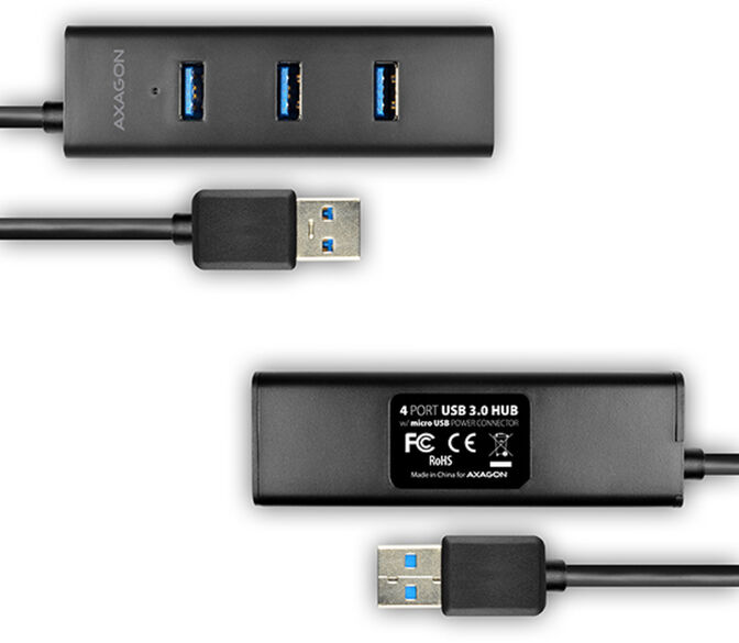 USB-A-Hub AXAGON HUE-S2B, 4x USB 3.0 - 30 cm image number 2