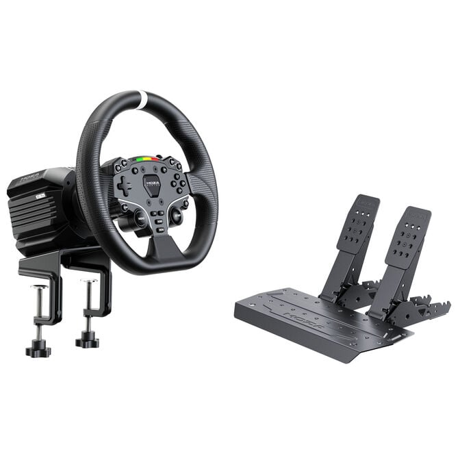 Conjunto MOZA Racing R5 Pro ( Base Volante Direct Drive R5 Pro + Volante ES + Pedais SR-P Lite2 + Suporte de Mesa R5) image number 0
