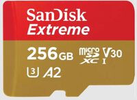 Cart&atilde;o SanDisk Extreme MicroSDXC UHS-I C10 U3 V30 A2 256GB