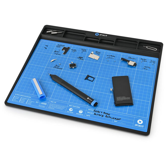 Tapete de Organiza&ccedil;&atilde;o e projecto iFixit Magn&eacute;tico com Caneta, ESD Safe image number 1