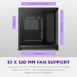 Caixa ATX NZXT H6 RGB+ Preta Vidro Temperado image number null