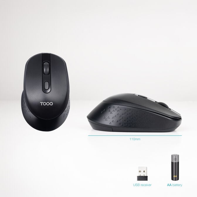 Rato Tooq TQMW-1101-B Bluetooth 1600DPI Preto image number 1