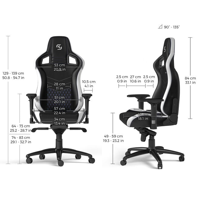 ** B Grade ** Cadeira noblechairs EPIC - SK Gaming Edition Preto / Branco / Azul image number 4