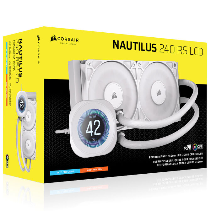 Water Cooler CPU Corsair NAUTILUS RS LCD 240mm Branco image number 6