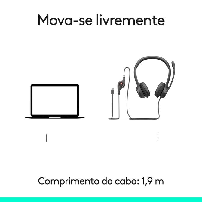 Headset Logitech H390 USB-C Preto image number 11