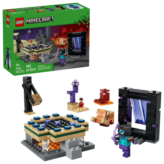 LEGO Minecraft: Jornada em Nether e Portal do End, 192 Pe&ccedil;as (21584) image number 0