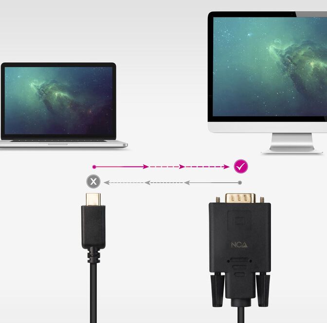 Cabo Conversor Nanocable USB-C > VGA 1.8 M Preto image number 5