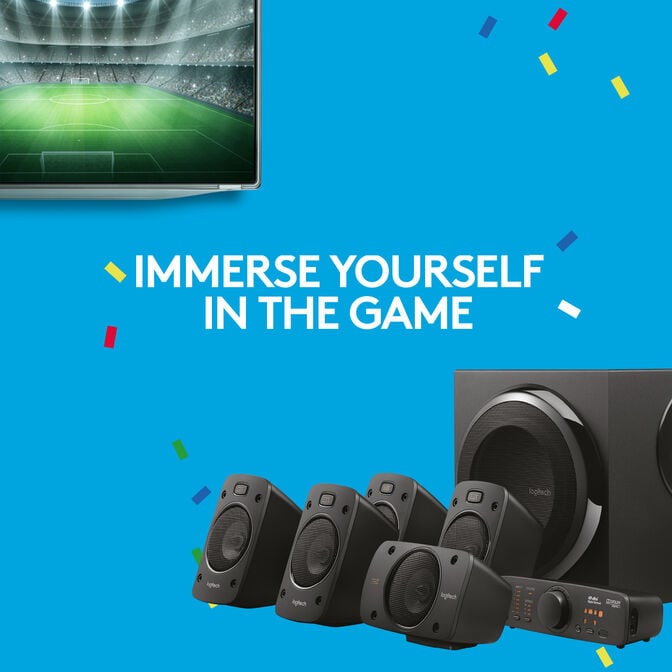 Colunas Logitech Z906 THX Surround Sound 5.1 1000W Peak/500W RMS Pretas image number 12