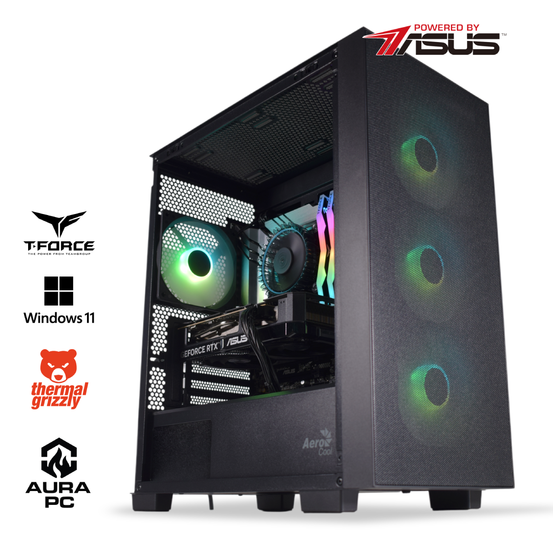 Computador AURA Gamer-PC Powered by ASUS Intel i5 14400F 32GB DDR5 1TB RTX 5060 Ti 16GB WiFi W11