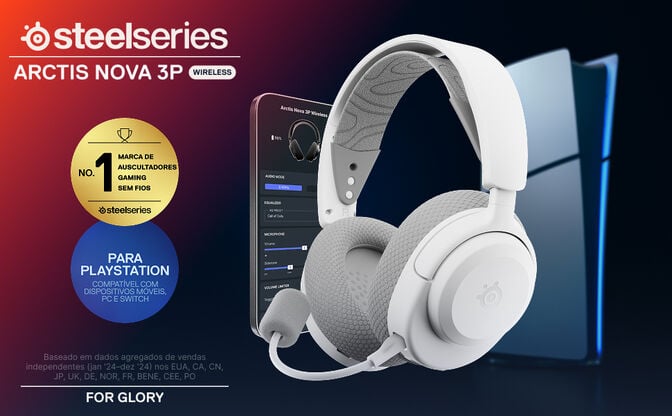 Headset Steelseries Arctis Nova 3P Wireless/Bluetooth Branco image number 9