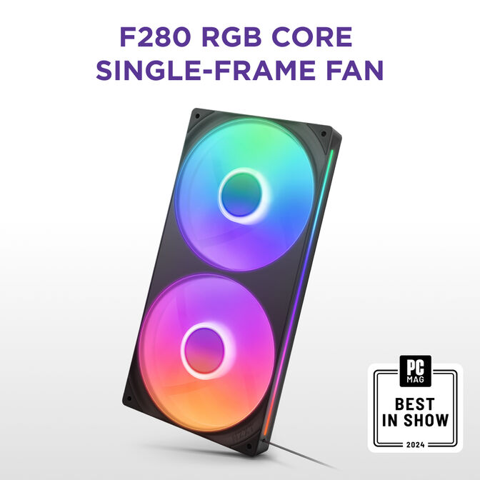 Ventoinha NZXT F280 RGB Core Single-Frame Pretas - Dupla Vento&iacute;nha 140mm (280mm) image number 6