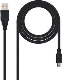 Cabo USB 2.0 Nanocable USB-A/M > Mini USB-B/M 1 M Preto