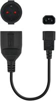 Cabo Adaptador de Alimenta&ccedil;&atilde;o Nanocable C14 p/ Schuko 0.5 M Preto image number null