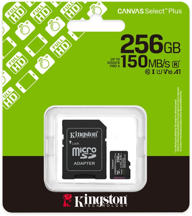Cart&atilde;o Kingston Canvas Select Plus Gen3 150MB/s MicroSDHC UHS-I A1 256GB image number 4