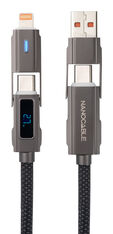 Cabo USB 2.0 27W c/ Display Nanocable USB-C/USB-A/M > Lightning/USB-C/M 1 M image number null