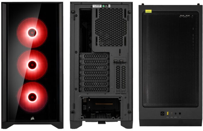 Caixa E-ATX Corsair iCUE 4000X RGB Preto Vidro Temperado image number 3