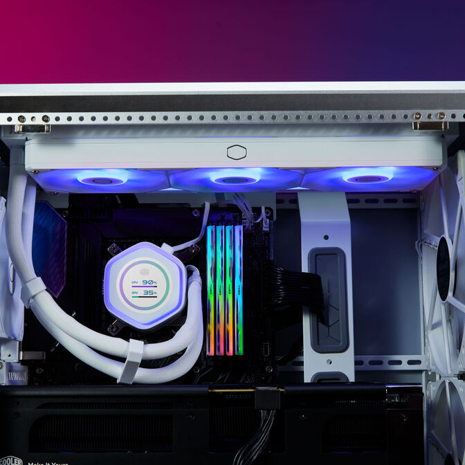 Water Cooler CPU Cooler Master MasterLiquid ATMOS II LCD ARGB 360mm Branco image number 7