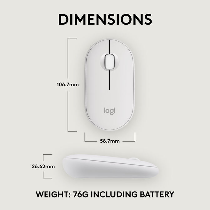 Rato Logitech Pebble 2 M350s Bluetooth Branco image number 8
