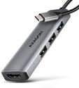 HUB AXAGON HMC-H3A 3x USB-A (2x USB2.0, 1x USB3.0) + HDMI 4K 30Hz, 3.2 Gen 1 , metal, 15cm USB-C cable image number null