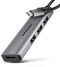 HUB AXAGON HMC-H3A 3x USB-A (2x USB2.0, 1x USB3.0) + HDMI 4K 30Hz, 3.2 Gen 1 , metal, 15cm USB-C cable