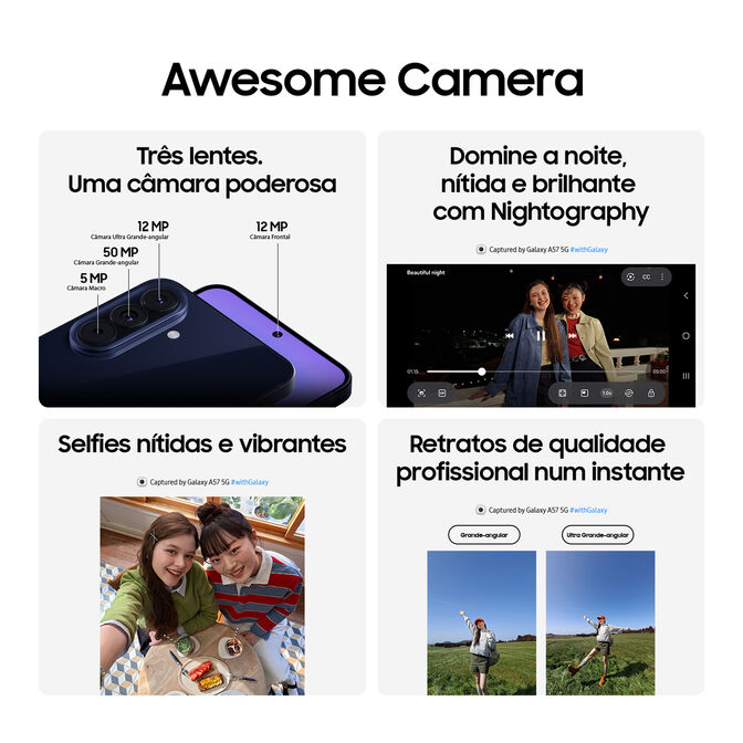 Smartphone Samsung Galaxy A57 5G 6.7" (8 / 256GB) 120Hz Cinzento image number 4