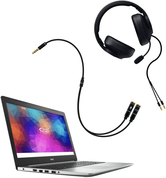 Cabo de Divis&atilde;o &Aacute;udio Nanocable Jack 3,5/M 4 PINOS 2x Jack 3,5/H 3 PINOS 30 CM Preto image number 3