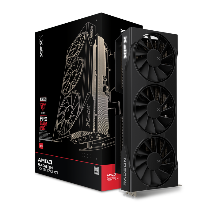 Gr&aacute;fica XFX Radeon RX 9070 XT Swift Gaming Triple Fan 16GB GDDR6 image number 0