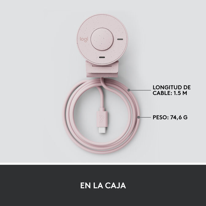 Webcam Logitech Brio 300 Full HD 1080p USB Type-C Rosa image number 13