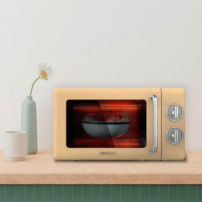 Micro-ondas Cecotec ProClean 3110 Retro Yellow 700W 20L image number 3