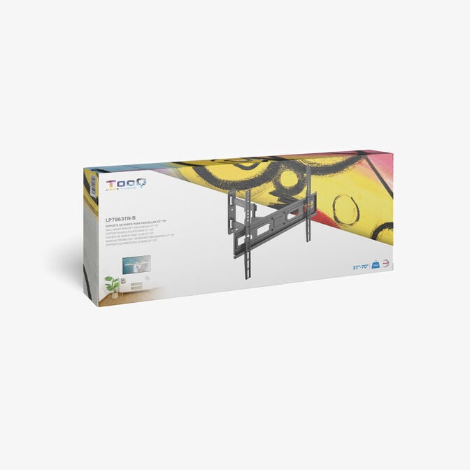 Suporte de Parede Tooq Tilt 3 Pivots 37" a 70" Max. 35kg Preto image number 4