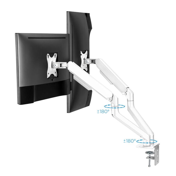 Suporte de Mesa Tooq Duplo Tilt e Girat&oacute;rio c/mola 17" a 32" Max. 9Kg Branco image number 6