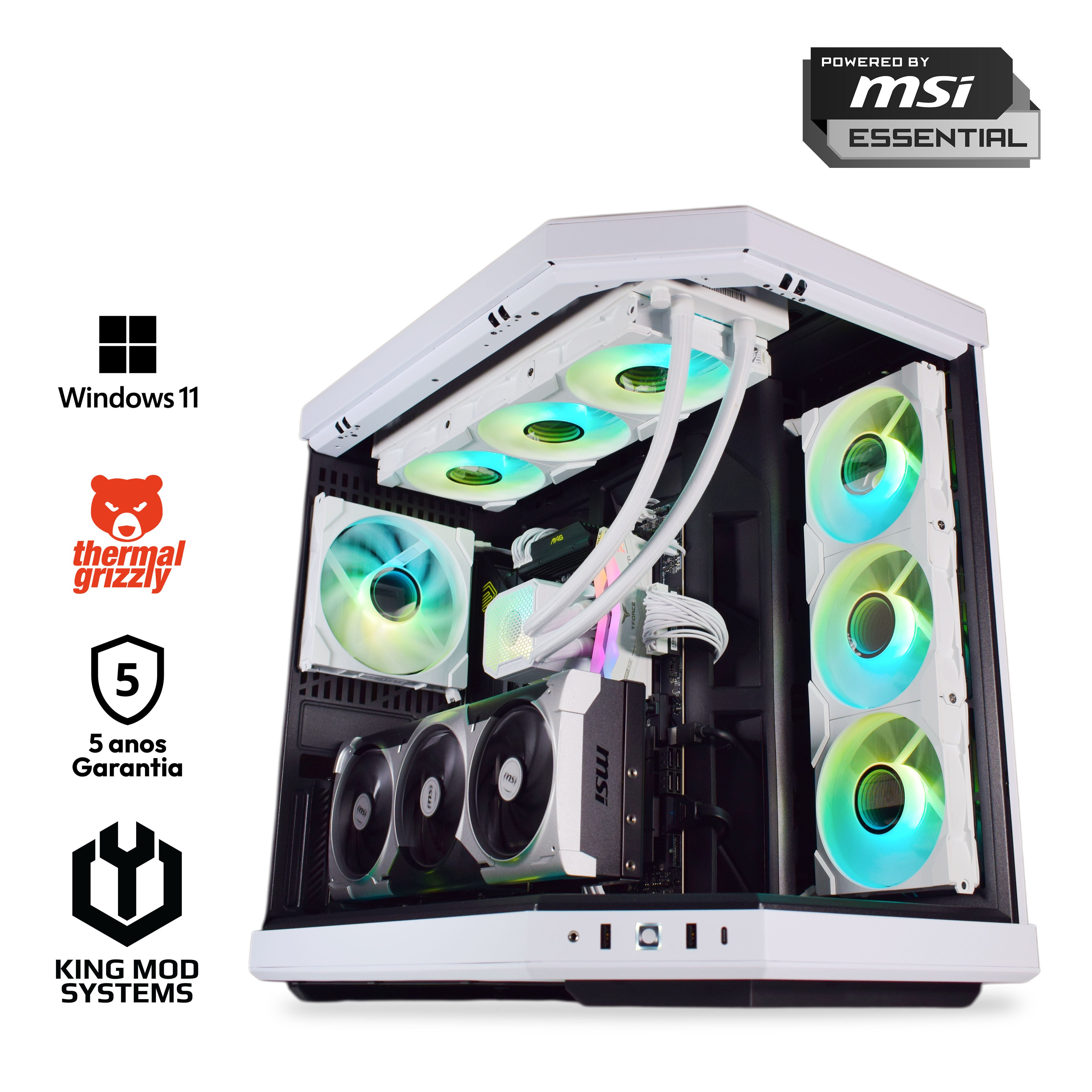 Computador King Mod Gamer-PC HYTE Ryzen 7 9800X3D 32GB DDR5 2TB RTX 5090 WiFi W11 V2