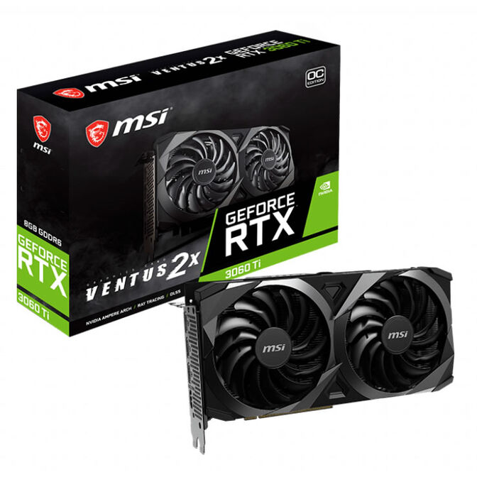 ** B Grade ** Gr&aacute;fica MSI GeForce&reg; RTX 3060 Ti VENTUS 2X OCV1 LHR 8GB GDDR6 image number 0