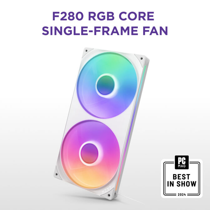 Ventoinha NZXT F280 RGB Core Single-Frame Brancas - Dupla Vento&iacute;nha 140mm (280mm) image number 6