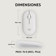 Rato Logitech Pebble 2 M350s Bluetooth Branco image number null