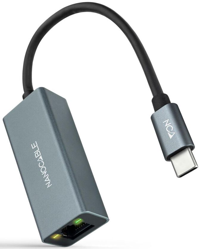 Adaptador Gigabit Nanocable USB-C a Ethernet Gigabit 10/100/1000 Mbps 15 CM Cinzento image number 1
