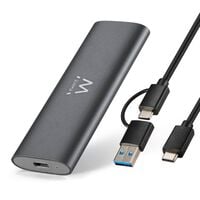 Caixa Externa M.2 Ewent EW7061 USB-C 3.2 Gen2 NVMe/SATA Cinza Screwless